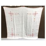 White embroidered tablecloth
