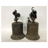 Pair of vintage metal torches