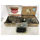 Cigar boxes of door hinges and hardware