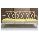 Woodard vintage wrought iron rose outdoor sofa