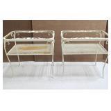 Two Woodard vintage outdoor rose tables