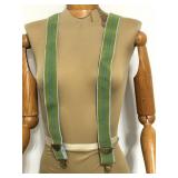 Green and blue striped suspenders