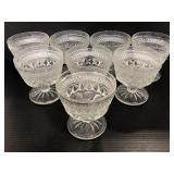 Set of eight cut glass stemmed dessert cups