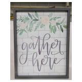 Gather Here wall art sign