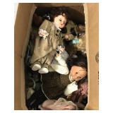 Box of assorted dolls