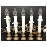 Five electric light up Christmas candles