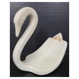 Ceramic swan towel holder