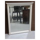 White framed wall mirror