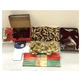 Lot of Christmas bows and tissue paper, etc.