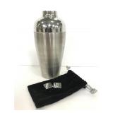Stainless steel shaker and metal dice
