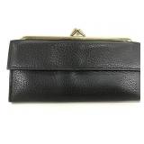Genuine cowhide black wallet