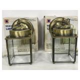 Two solid brass lanterns with original box