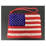 American flag beaded coin purse
