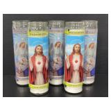 Lot of 5 tall religious prayer candles