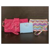 Lot of 3 faux leather wallets & wristlets