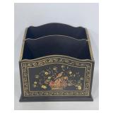 Painted wood desktop mail organizer