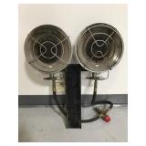Gas powered double heater w/ bottom clamp