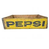 Vintage yellow Pepsi crate