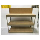 Shop shelf work bench w/ pegboard