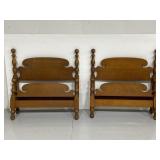 Pair of vintage maple wood twin beads