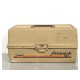 Fenwick tackle box with assorted fishing items