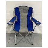 Blue & grey folding camp chair w/ bag