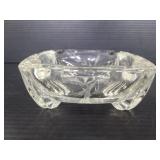Etched glass ashtray