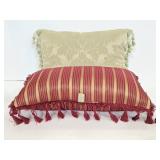 Two decorative throw pillows