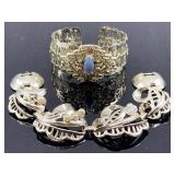 Vintage gold tone bracelet pair