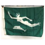 The Cousteau Society yard flag and boat blueprints