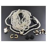 Vintage black & white beaded jewelry collection
