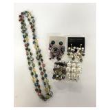Lot of assorted beaded bracelets and earrings