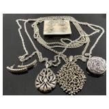 Vintage silver tone jewelry collection