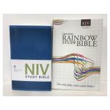 Two paperback study Bibles