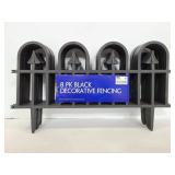 New 8-pack black plastic decorative fencing