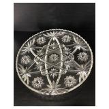 Large vintage cut glass serving platter