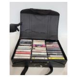 Vintage cassette organizer with cassettes