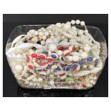 Lot of vintage costume jewelry & beads