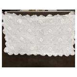 White crocheted king size pillow sham