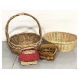 Collection of assorted wicker baskets