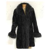 Giacca ladies faux fur long black coat
