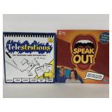 Speak Out and Telestrations family games