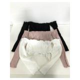 Three new Amanzoo Appareal off shoulder crop tops