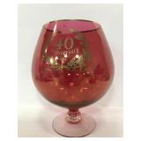 Pink oversized 40th anniversary stemmed glass