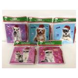 Five sealed puppy/ kitty 3D memo books with pens