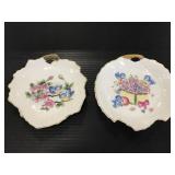 Vintage Japanese bluebird trinket dish pair