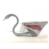 Art glass vintage swan bowl