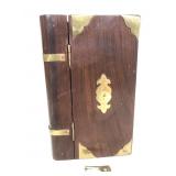 Vintage wood book box with key