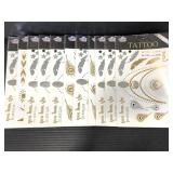 Eleven sheets on unopened temporary tattoos