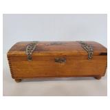 Vintage wood box with ship design